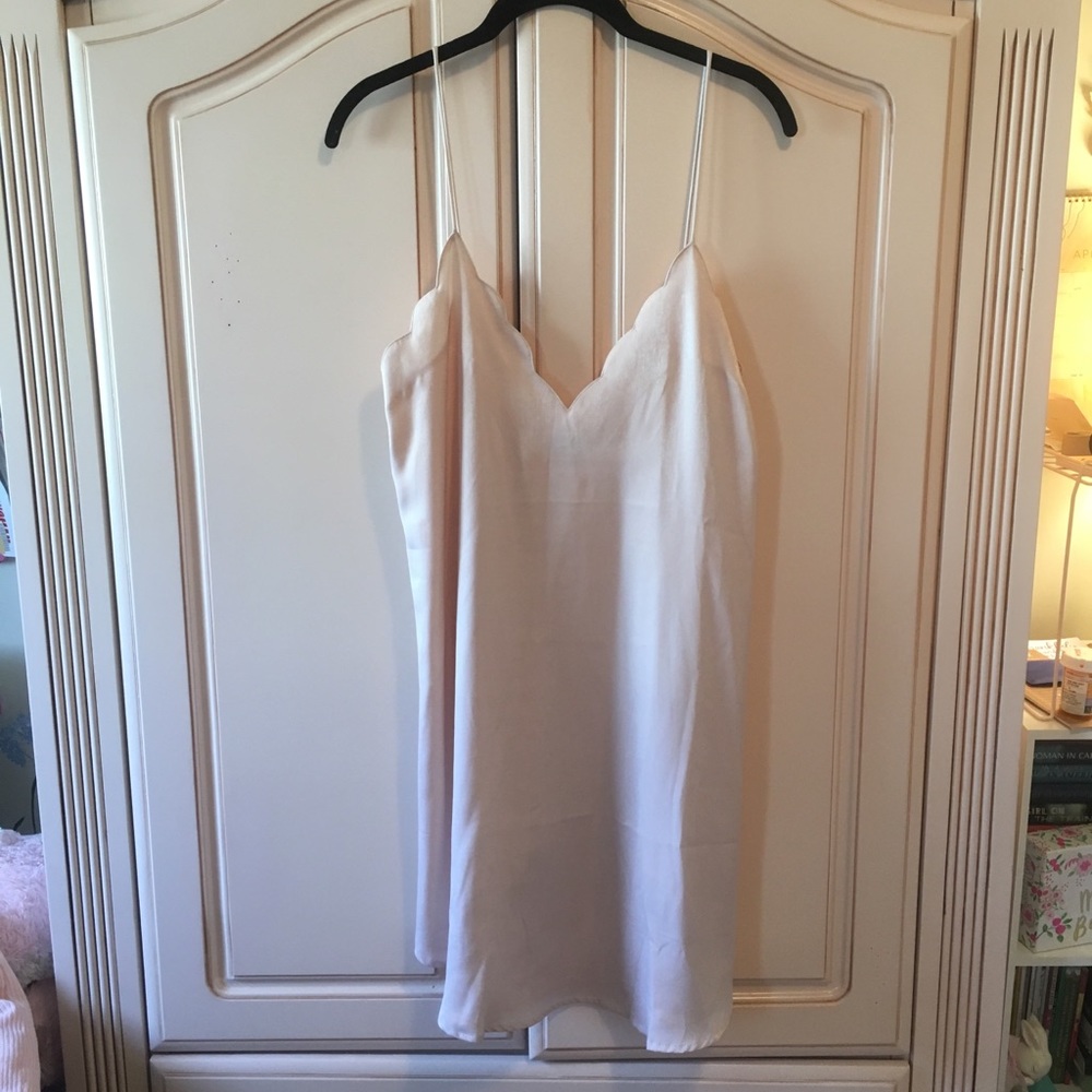 Silky champagne slip dress